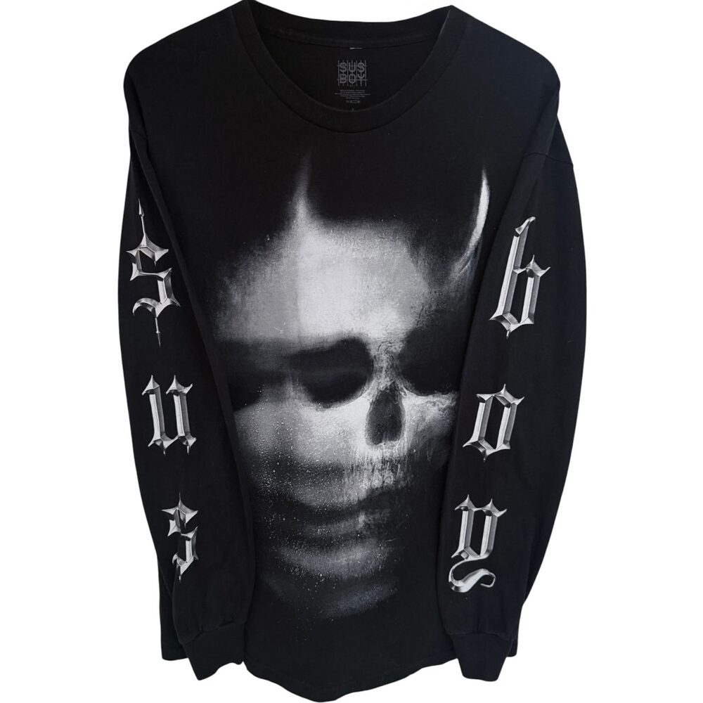 SUS BOY T-Shirt Men's L Black Gray Skull Gothic Streetwear